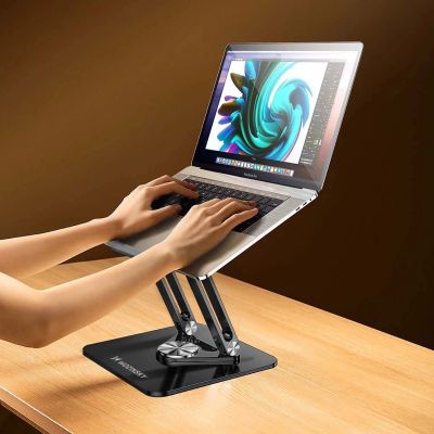 15. Wozinsky WRS-CPY84SB 360-Grad-Laptop- und Tablet-Ständer aus Aluminium + kostenloser Smartphone-Ständer – Schwarz