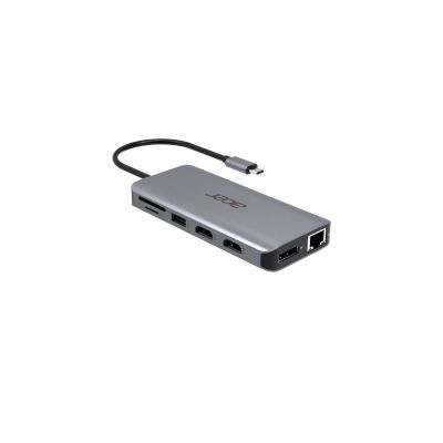 3. Acer 12-in-1 USB-C-Dongle, kabelgebunden, USB 3.2 Gen 1 (3.1 Gen 1), Typ-C, Silber
