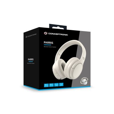 5. Conceptronic PARRIS03C Kopfhörer/Headset, kabelgebunden & kabellos, mit Bluetooth-Funktion, Creme