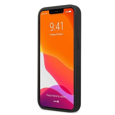 5. Karl Lagerfeld Leder Ikonik Karl's Head Metallhülle für iPhone 13 mini - Schwarz