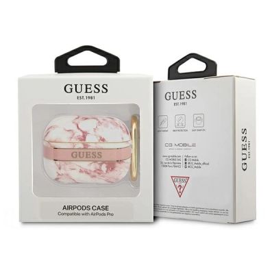 3. Guess GUAPHCHMAP AirPods Pro Cover Pink/Pink Marble Strap Collection
