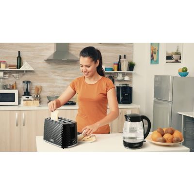 7. ELDOM TOSTER TO280C TOSTI 780 W, stufenlose Leistungsregelung, 7 Leistungsstufen, Schwarz