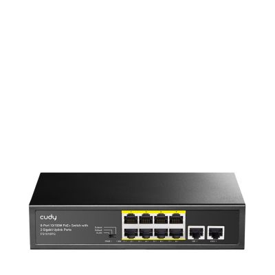 Switch CUDY FS1010PG, 8-Port 10/100 Mbit/s PoE+ 120 W, 2x GbE-Uplink