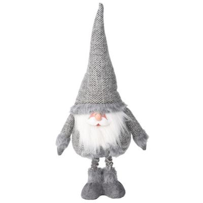 19. WEIHNACHTSMANN AUF TELESKOPBEINEN 30X18X100CM SILBER