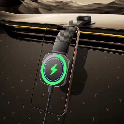 15. Baseus PrimeTrip C03Pro Kfz-Armaturenbretthalterung mit kabellosem Ladegerät, MagSafe-kompatibel – Schwarz