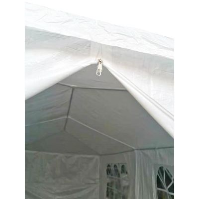 5. Gartenpavillon Cateringzelt PE 6x3M + 6 Wände weiß
