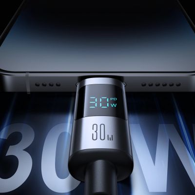 3. Joyroom S-A16 Pro Prism Series 30W USB-C - Lightning Kabel mit Display 1,2m - Schwarz
