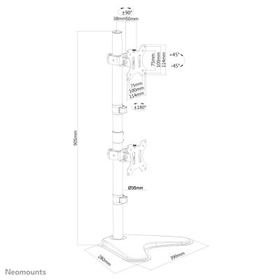 3. NewStar Neomounts FPMA-D550DDV 10-32" Schwarze Tischhalterung