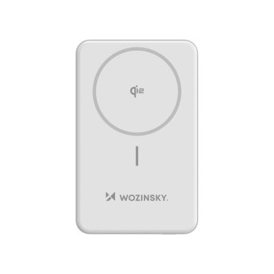 2. Powerbank Wozinsky WLWP-10KA0Y3WS 22,5W PD Qi2 10000 mAh, mit Ständer, 1x USB-A, 1x USB-C - weiß