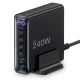 2. Tech-Protect DC240W-GaN Ladestation mit 6 Anschlüssen (4 x USB-C, 2 x USB-A), 240 W, QC3.0 – Schwarz
