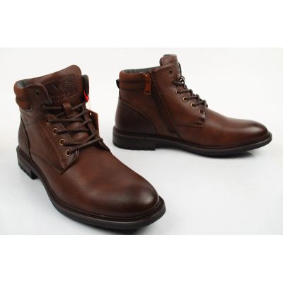 4. Wrangler Herrenschuhe George Stiefeletten, braune Stiefeletten mit Reißverschluss