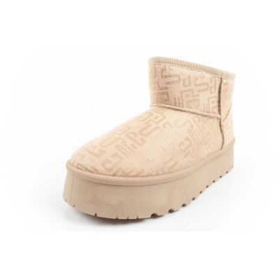 3. Lee Cooper Damen Winter Schneestiefel Modische Fell gefütterte Stiefeletten Beige