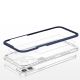5. Klare 3-in-1-Hülle für iPhone 12, blauer Rahmen, Gel-Cover