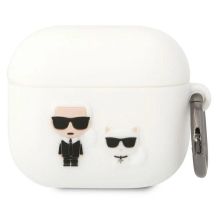 Karl Lagerfeld KLACA3SILKCW AirPods 3 Hülle weiß/weiß Silikon Karl & Choupette