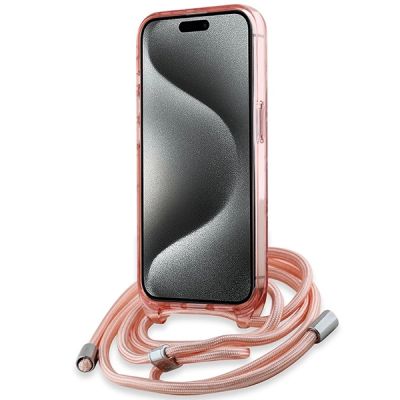 4. Karl Lagerfeld IML Crossbody Monogram Karl & Choupette Head MagSafe-Hülle für iPhone 15 / 14 / 13 – Rosa