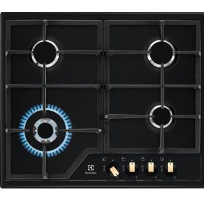 ELECTROLUX EGS6436RK Gaskochfeld, schwarz, Retro