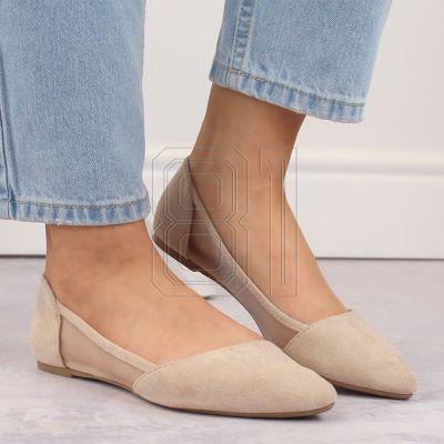 10. Jezzi W EVE59B beige Ballerinas mit spitzer Zehenpartie 