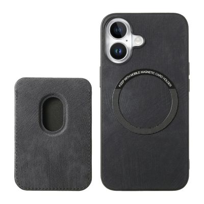 3. iPhone 17 Hülle aus Kunstleder mit abnehmbarem, MagSafe-kompatiblem Kartenhalter – Schwarz