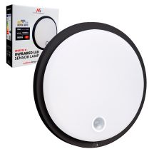 MACLEAN LED-Lampe mit Bewegungsmelder (PIR-Sensor), Schwarz, 10 W, IP65, 1000 lm, Neutralweiß, MCE525 B