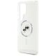 6. Karl Lagerfeld Button Karl & Choupette Heads Gedrucktes Logo MagSafe Samsung Galaxy S25 Ultra Hülle weiß