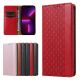 2. Magnet Strap Case iPhone 14 Plus Hülle mit Flip Wallet Mini Lanyard Ständer Rot
