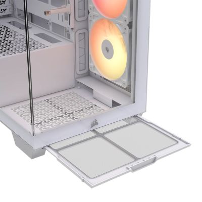 11. Corsair 3500X RSR ARGB Midi-Tower-Gehäuse mit Seitenwand aus gehärtetem Glas, Weiß