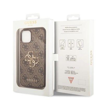 8. Guess GUHCP15S4GMGBR iPhone 15 6,1" braun/braunes Hardcase 4G Big Metal Logo