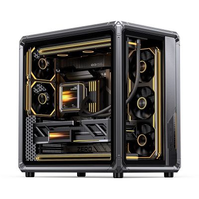 6. Jonsbo X400 PC-Gehäuse, Midi-Tower, ATX, gehärtetes Glas – grau