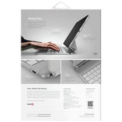 9. Uniq Venno Pro Magnetische Smart-Hülle mit Tastatur für iPad Air 10,9" (2020/2022) / Pro 11" (2021/2022) / Air 11" (2024/2025/2026) – Weiß