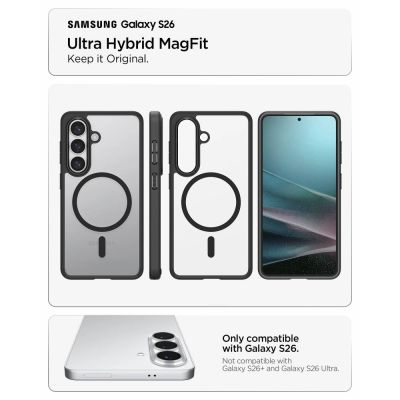 6. Spigen Ultra Hybrid Mag MagSafe Hülle für Samsung Galaxy S26 – Transparent Schwarz