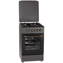 Gas-Elektro-Herd MPM-56-KRM-13 50 cm Schwarz Retro, Konvektion