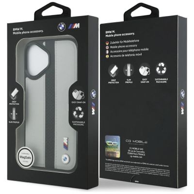 8. BMW M Perforated Stripe Logo MagSafe Case für iPhone 17 – Grau