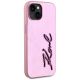 4. Karl Lagerfeld Wrinkled Metal Signature iPhone 15 Hülle - Rosa