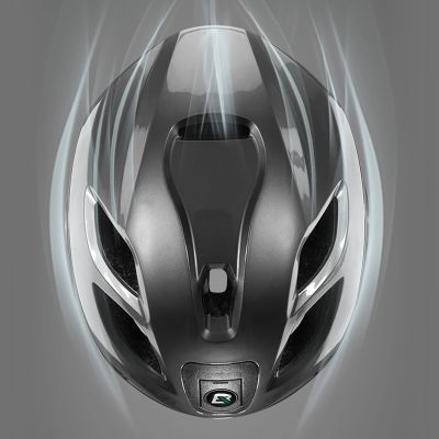 3. Rockbros ZK-077 Fahrradhelm mit integrierter multidirektionaler Beleuchtung, Größe 57–61 cm – Schwarz