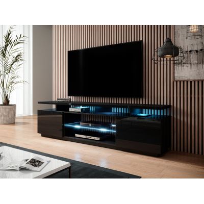 2. EVA TV-Schrank 180x40x52 schwarz/glänzend schwarz