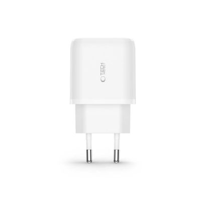 3. Tech-Protect C20W USB-C PD 20W / USB-A QC 3.0 Netzwerkladegerät mit USB-C / USB-C-Kabel – Weiß