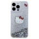 3. Hello Kitty Liquid Glitter Charms Kitty Head Hülle für iPhone 15 Pro Max – Silber