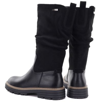 5. Warme, gerüschte Damenstiefel, schwarz, M.Daszyński SA259-