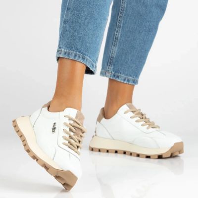 2. Leder-Plateau-Sneaker, weiß, Filippo DP7498