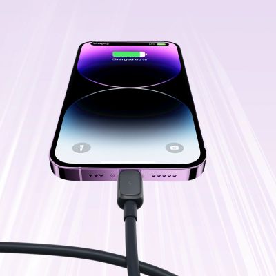 11. Joyroom Multi-Color Series A14 Lightning /USB-A 2,4A Kabel 1,2 m – Schwarz