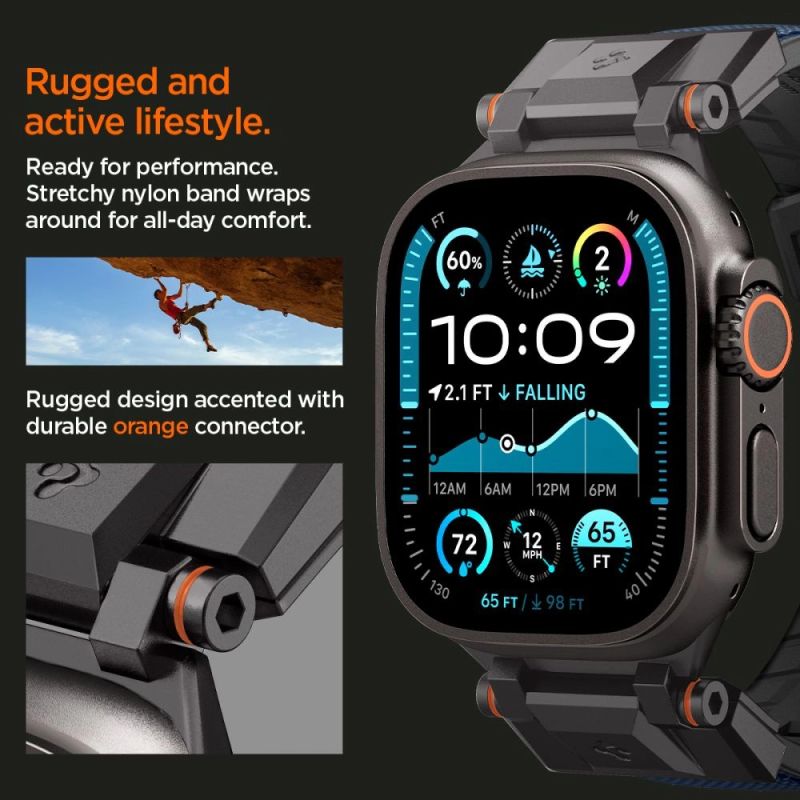 10. Spigen DuraPro Armor Strap für Apple Watch 44 / 45 / 46 / 49 mm - Marineblau