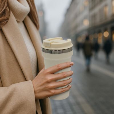 24. EXCELLENT HOUSEWARE THERMO-REISEBECHER 500ML - ECRU