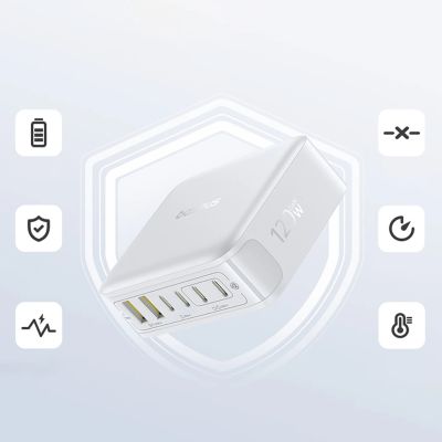 14. Baseus EnerFill FH21 120W Ladestation 4xUSB-C + 2xUSB-A - Weiß