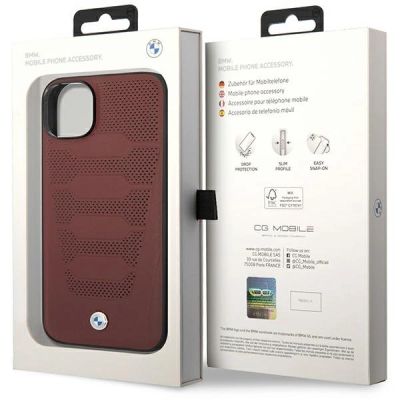 8. Hülle BMW BMHCP14S22RPSR iPhone 14 6.1" bordeaux/bordeaux Ledersitze Muster