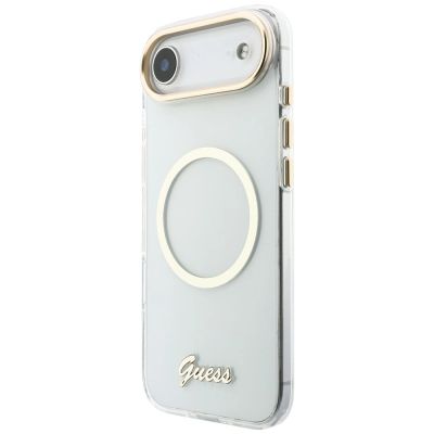 3. Guess IML Script Metal MagSafe Hülle für iPhone Air – Transparent