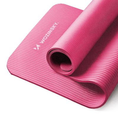 Wozinsky Gymnastikmatte 181 x 63 x 0,9 cm dicke Gymnastik Yogamatte rosa