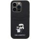 3. Karl Lagerfeld Saffiano Cardslot Karl&Choupette Metal Pin Hülle für iPhone 15 Pro – Schwarz