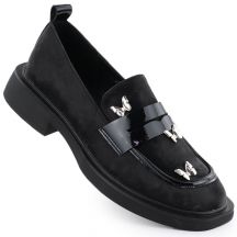 Damen-Loafer mit Schmetterlingsmotiv, schwarz, Potocki SZ12650
