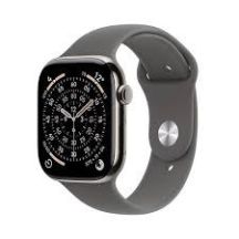 Apple Watch Series 11 GPS + Cellular 42mm Natural Titanium Case with Stone Grey Sport Band - M/L