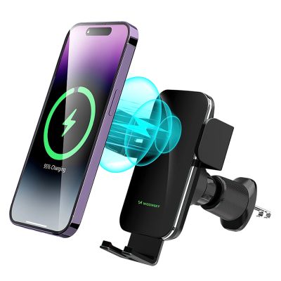 2. Wozinsky WEDZ-3Y8S Auto-Klemmhalterung mit 15W induktivem Ladegerät für Telefon an der Lüftungsöffnung - schwarz